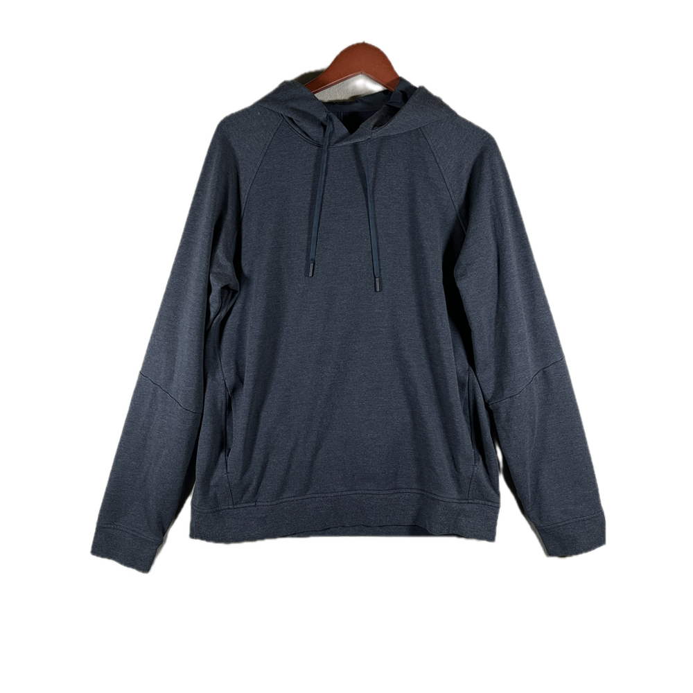 Lululemon Mens Hoodie Size M Navy Heather Pullover Drawstring Sweatshirt